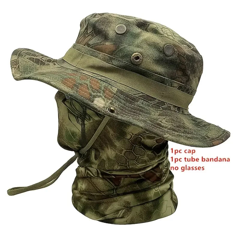 Casquette Boonie Tactique — Chapeau Camouflage avec Cagoule Outdoor