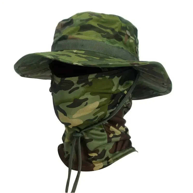 Casquette Boonie Tactique — Chapeau Camouflage avec Cagoule Outdoor